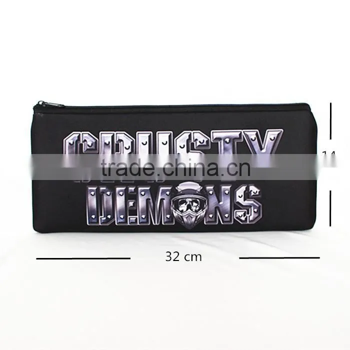 2014 new design. pencil bags, 3mm neoprene, silk-screen printing, for boy students