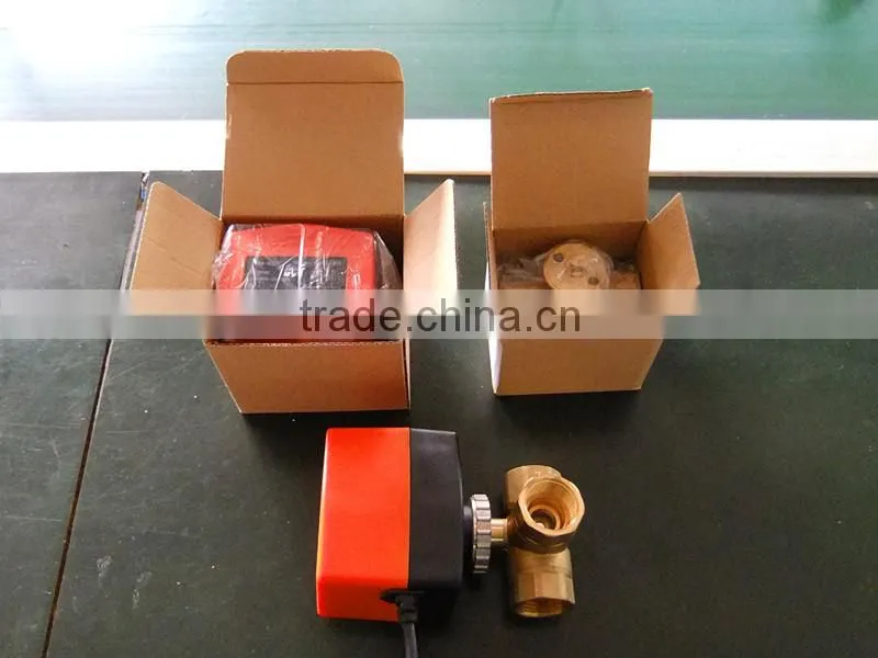 3 way electric motorized ball valve for central air conditioner control