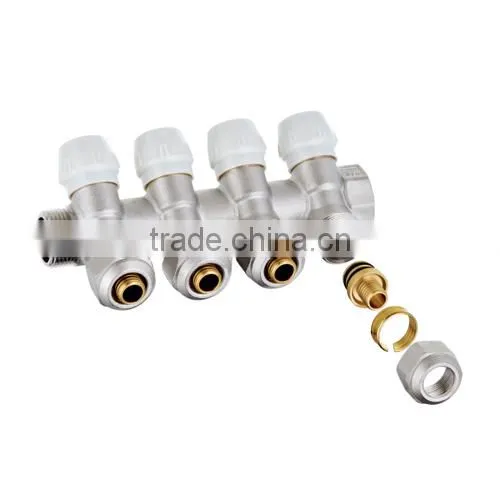 taizhou manufactue HR1070 brass exhaust 4-ways maniflod