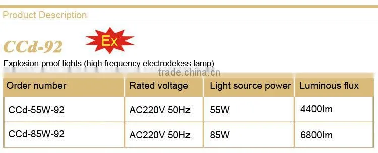 Explosion-proof High Frequency Electrodeless Lamp