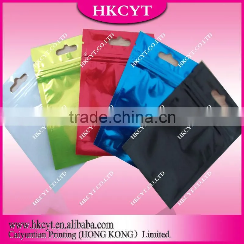 Color aluminum foil plastic herbal incense bag with zipper/cigar bag with zipolock