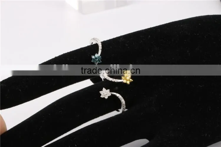 2016 new china factory direct wholesale fashion jewelry ring 925 sterling silver fashion double women ring set