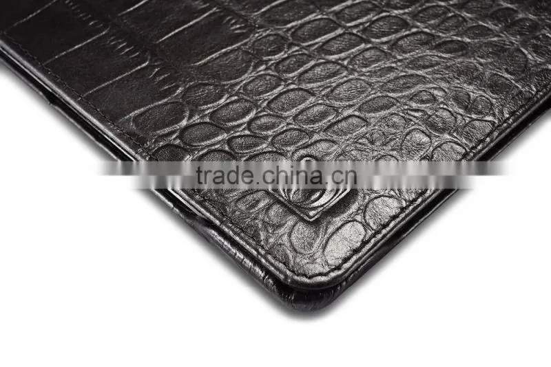 Icarer Luxury Crocodile Grain Genuine Leather Flip Case for Surface Pro 4 ultra thin holder leather case for surface pro 4