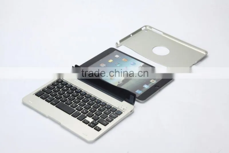 Hot selling Bluefinger keyboard case cover for iPad Mini with detacable cover,calmshell keyboard,