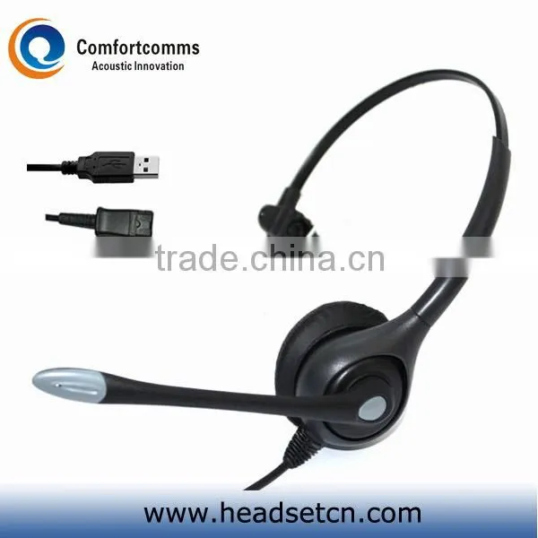 High quality noise cancelling monaural usb headset for call center HSM-600FPQDUSBS