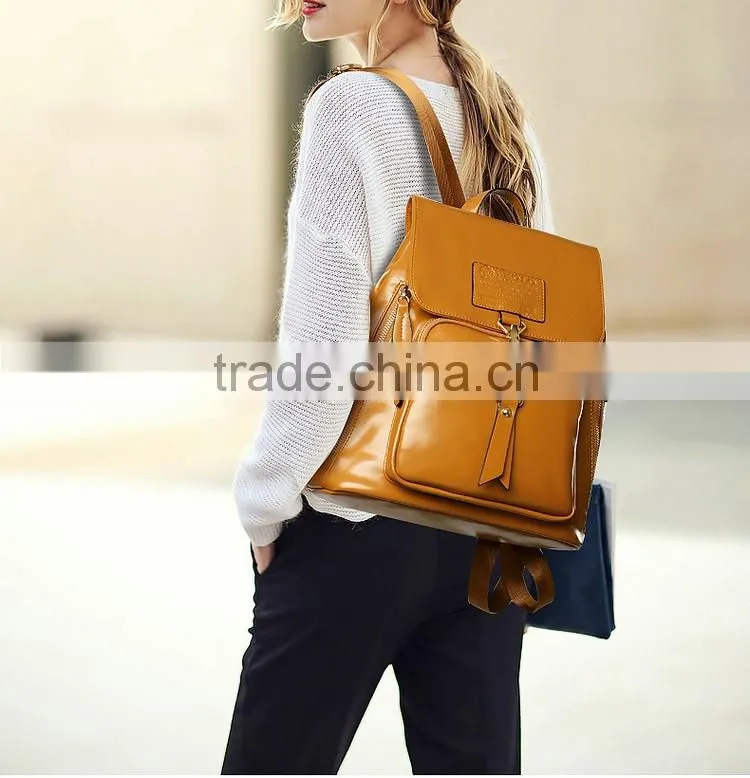 China Alibaba Shop Fashion Korean Style women red leather backpack for girls made in china