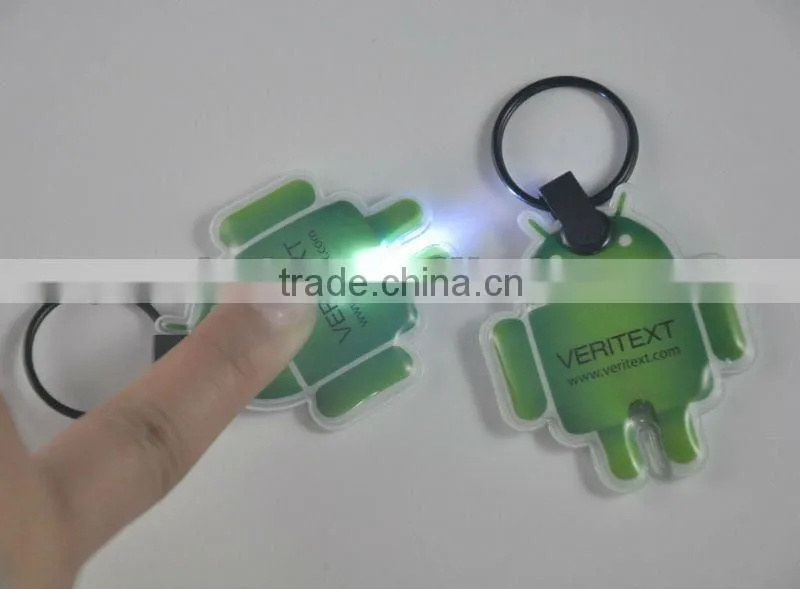 2015 factory wholesale custom fashion mini led light keychain