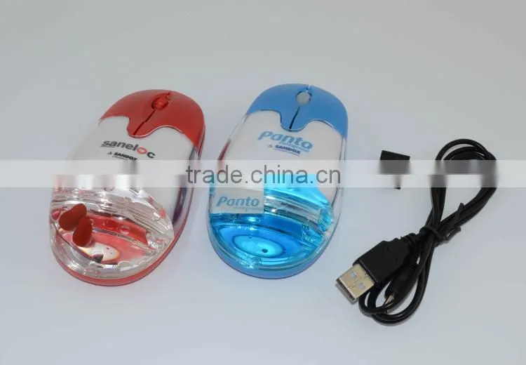 Computer Gift 2.4G Rechargeable Wireless Liquid Aqua Mouse with usb mini receiver