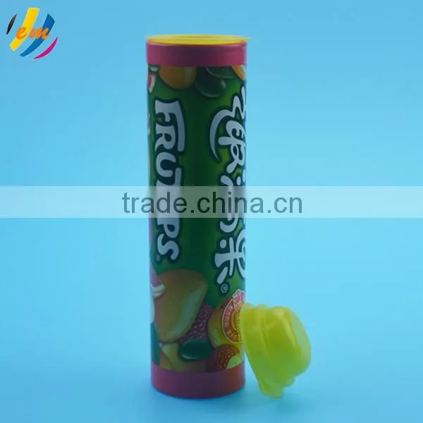 Airtight paper tube food packaging with plastic lid