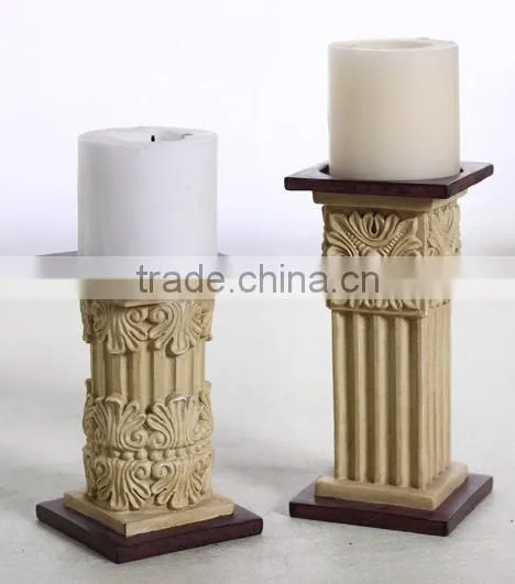 2015 latest Wholesale A pair of Traditional columnar type ,European and American retroresin antique candle holders