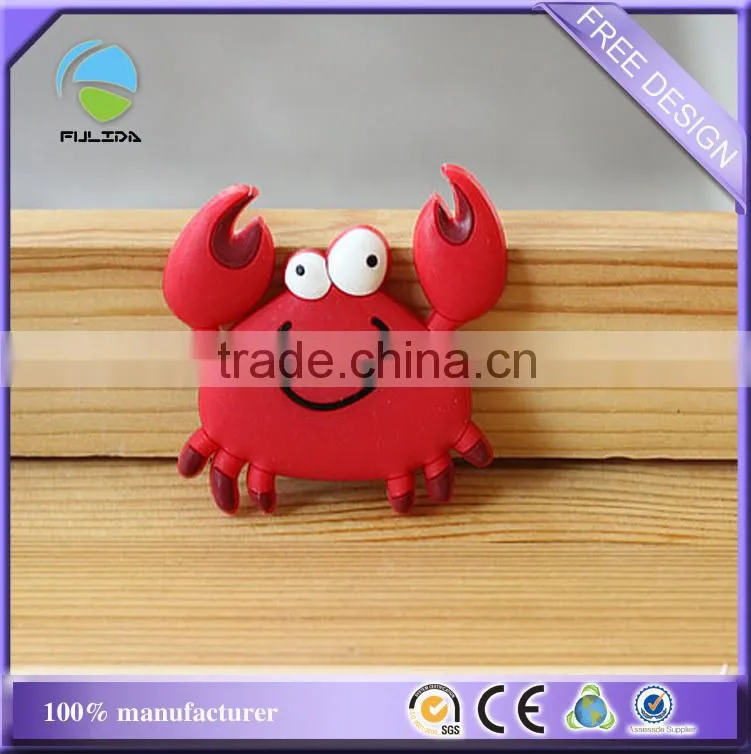 crab shaped soft PVC rubber marketing gifts fridge magnet