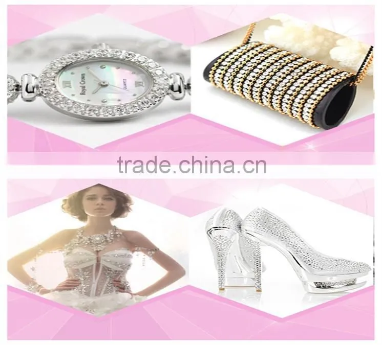 Wholesale 24 row plastic rhinestone mesh trimming for decoration