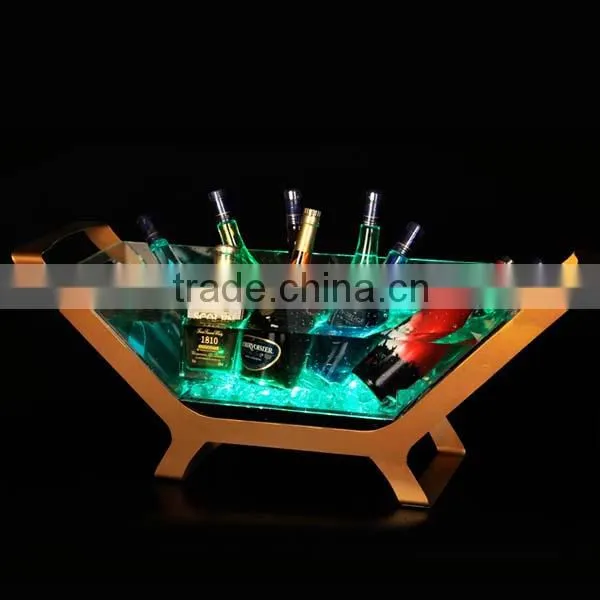 Champagne bar supplies LED ice bucket size LED ice bucket KTV transparent ice bucket 12 installed charging bucket