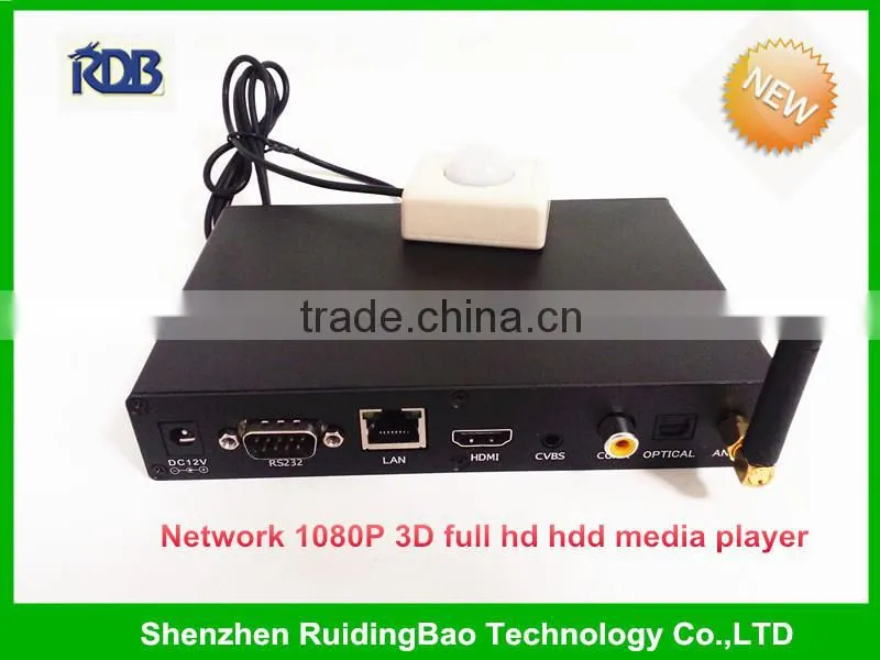RDB Custom design Network 1080P 3D full hd hdd media player with OTG and internal storage DS009-46