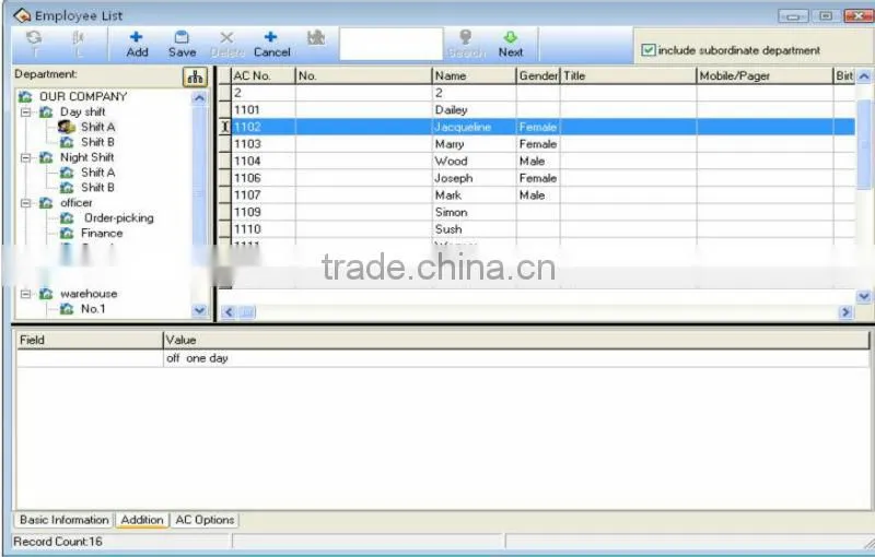 Linux System Fingerprint Time Attendance and Access Control (HF-H5)
