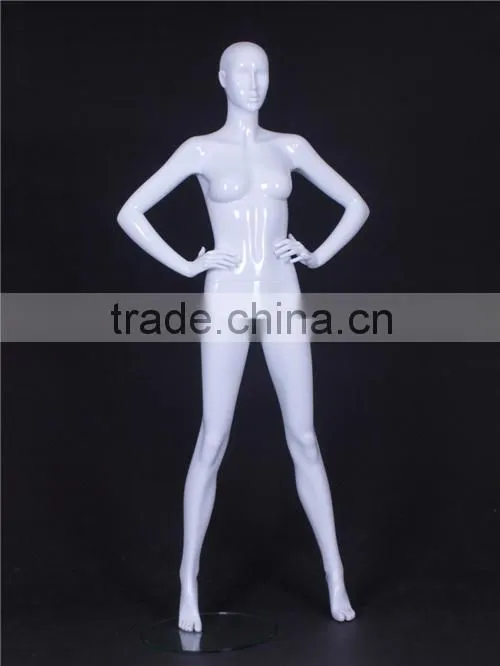 Christmas window display female mannequins with abstract face
