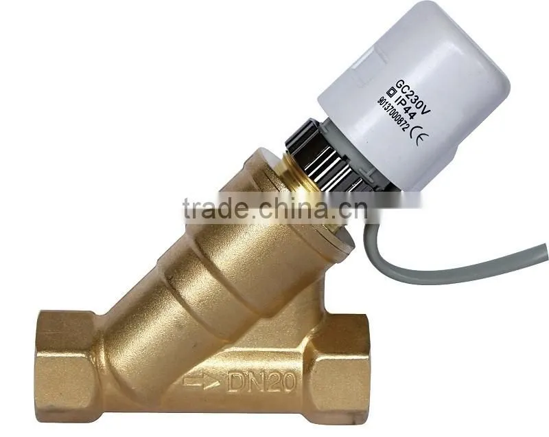 TKFM two way HVAC medium tempressure electric control forged brass ball valve DN15 DN20 DN25