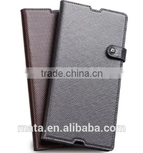Business Style Insert Card Slot Genuine Leather Case For Sony L36H
