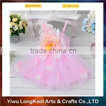 New arrival hot sale new model big flower 3 year old girl dress