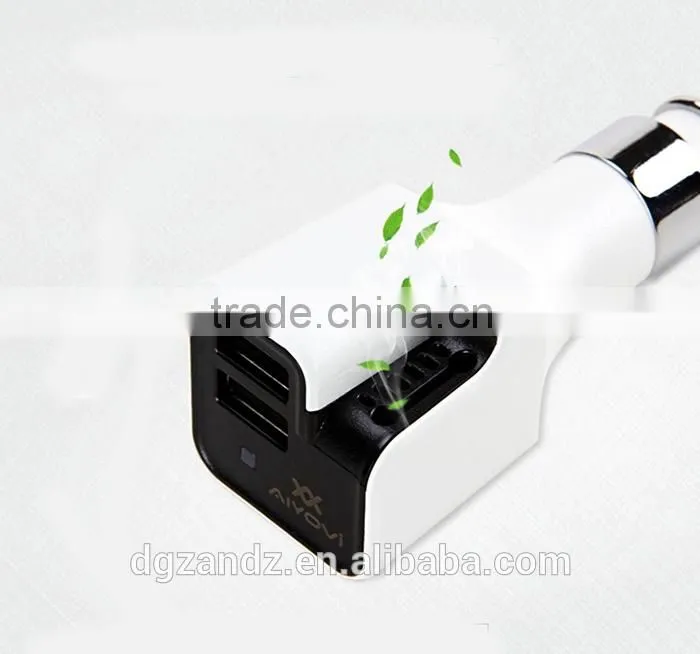 High quality used car battery charger sale 2.1A Universal 2 USB Car Charger with Logo Customized
