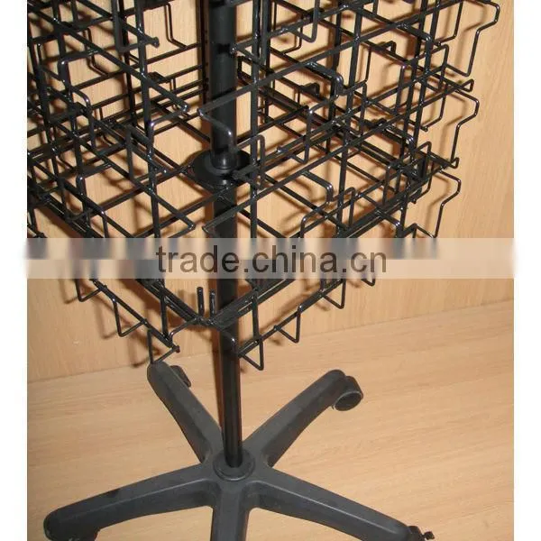 powder coating four sides magnet spinner display from china factory