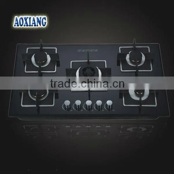 Kitchen 5 Burner Built-in Tempered Glass Gas Stove/ Gas Stove/ Gas Cooker AX-1210-5