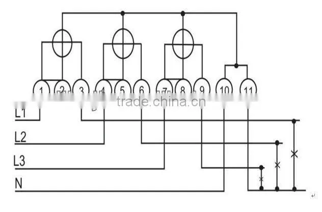 DT862 three phase 4 wire energy meter