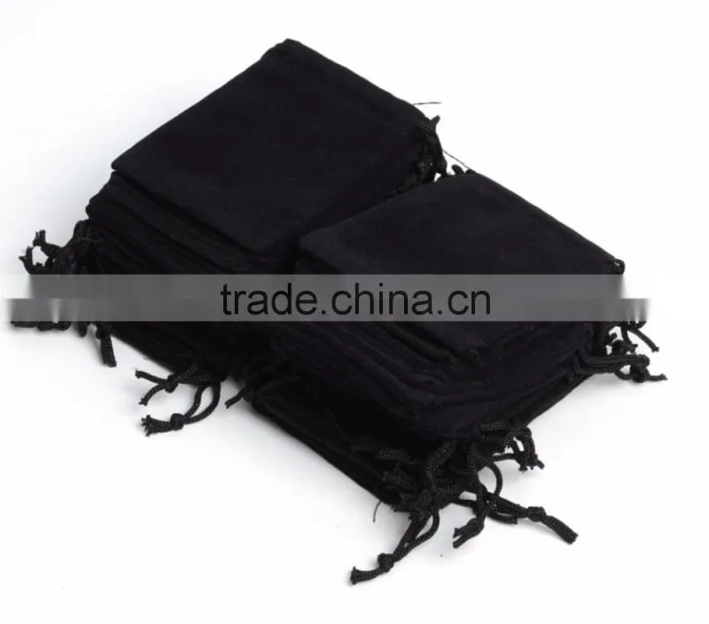 samll size12*17 cm flannelette bag accessories bag black flannelette bag