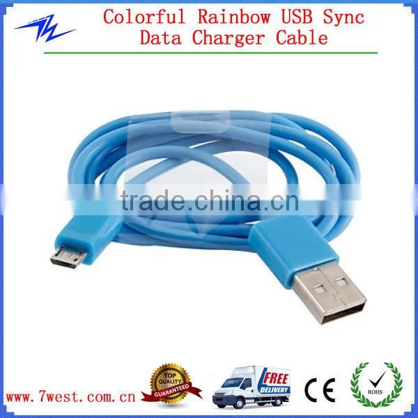 Colorful Micro USB Cable for samsung,Micro USB Sync Data Charger Cable for iphone