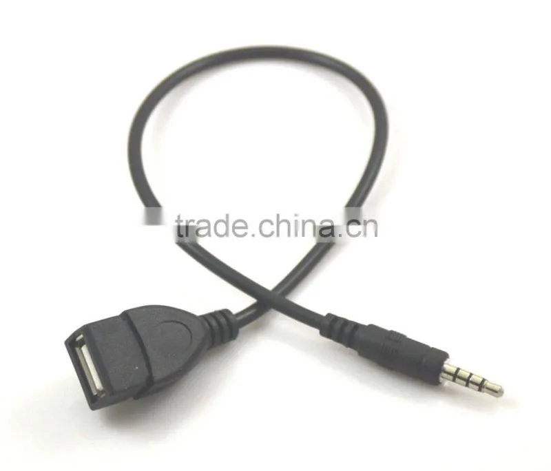 8 inch Sync 3.5mm Male AUX Auxiliary Audio Plug Jack to USB Cord Converter Cable