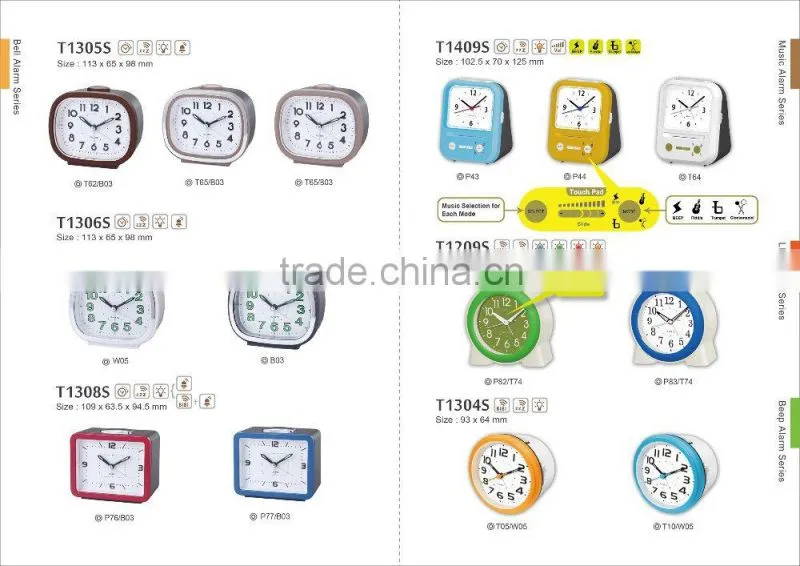 Blue Bell Beep SWEEP Square Quartz Alarm Clock for elderly