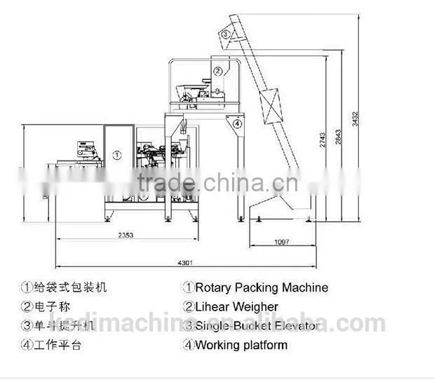 Linear weigher filler packing machine for sugar