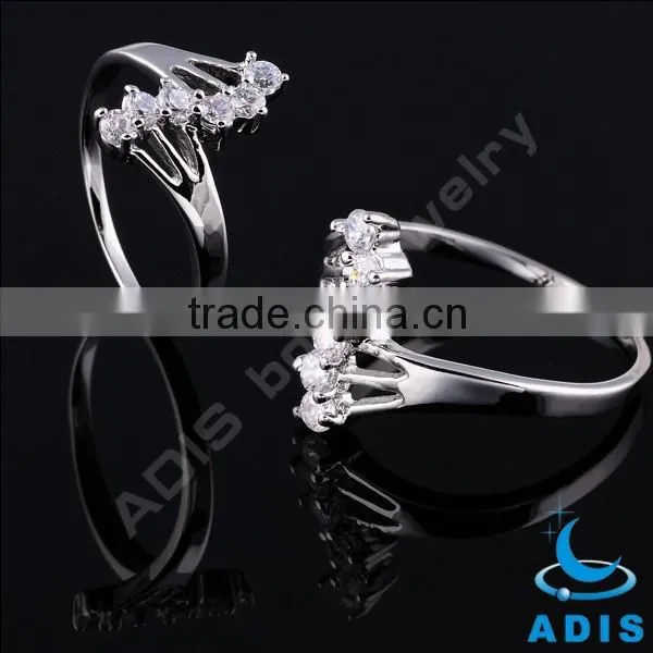 Elegant custom wholesale fashion AAA zircon mens brass ring