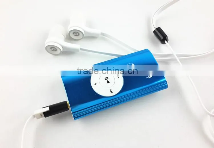 Fashion slim mini clip digital music mp3 player with built in speaker