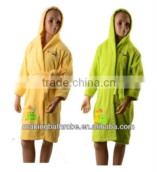 High quality short sleeves terry bathrobe for kids