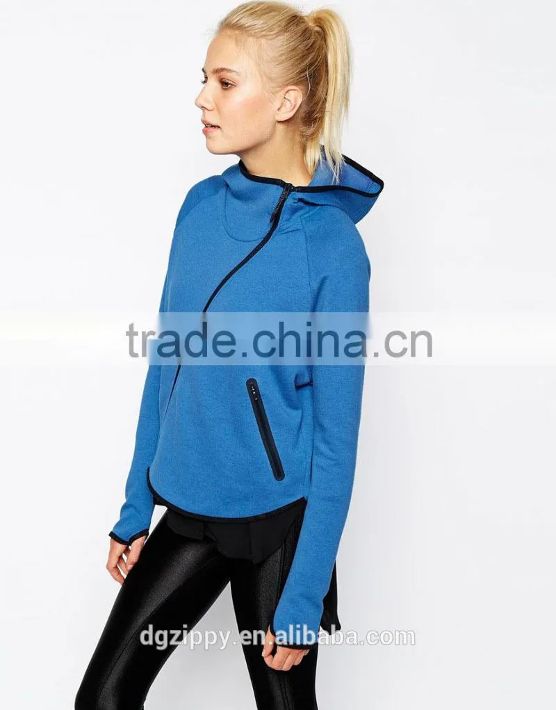 Asymmetric Zip Through Front Fashion Hoody China Online Shopping