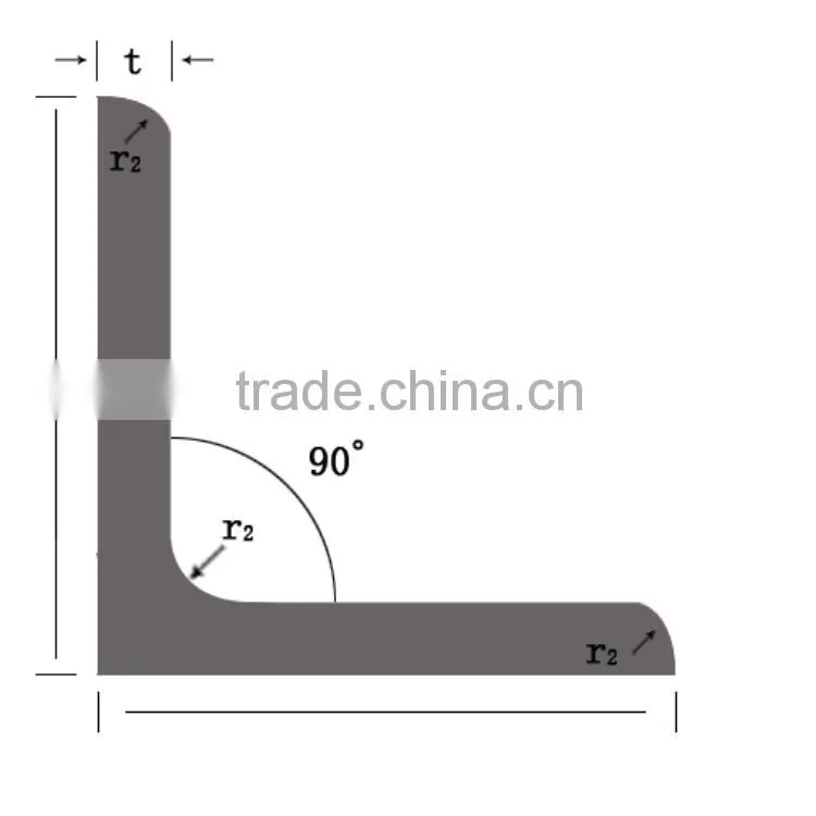 China Supplier steel window profile 50x50x5 angle bar in SS400