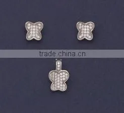 Wholesale fashion silver micro pave set with tourmaline stone