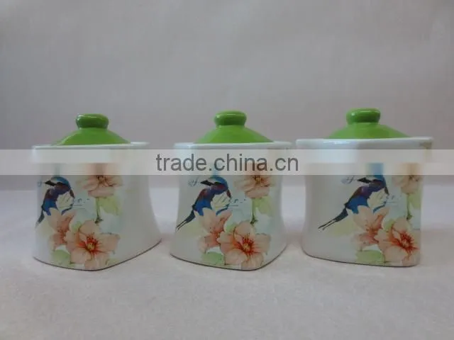 Ceramic Material and Storage Type 3 PCs Food Containers Set