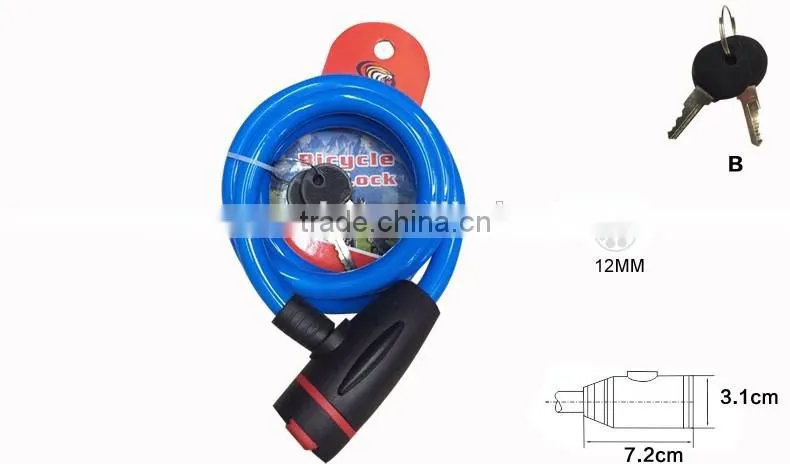 Cable lock/ bicycle wheel lock/ colorful bicycle lock Motorcycle Lock/wire lock