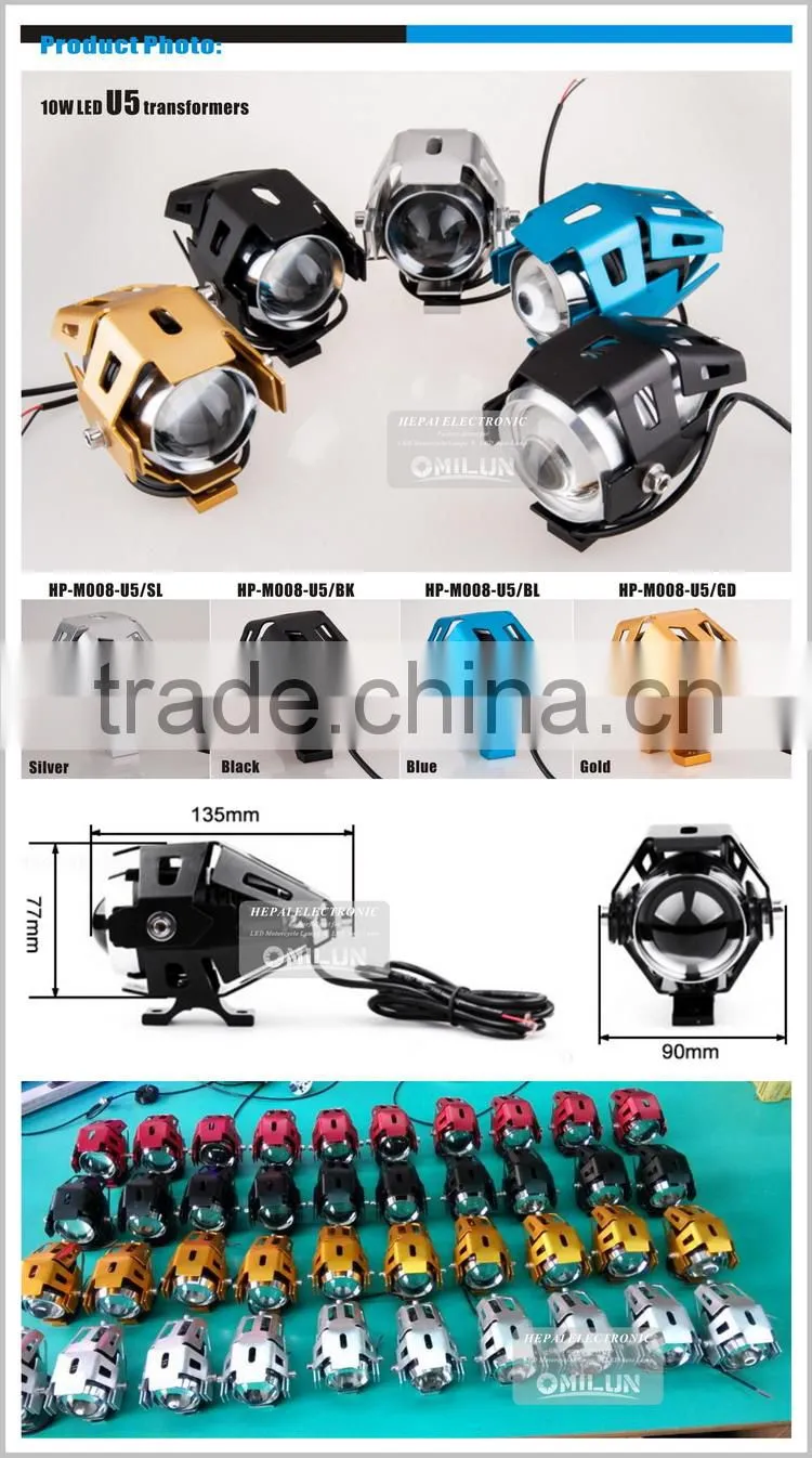 Factory direct hot sell led headlight motorcycle u5 with warranty 12 months