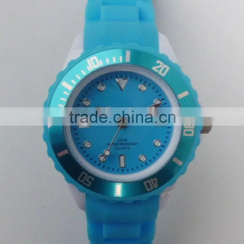 fashion blue color OEM logo 1.3.5ATM wrist watch with CE, ROHS