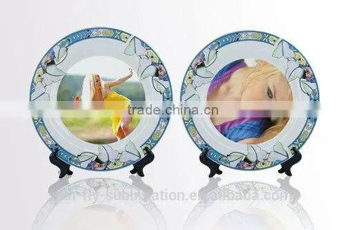 8'' Plate with Colourful Pattern Plate / Blank ceramic plate/ Personalized plate/ Plate for sublimation/ Good decorated plate