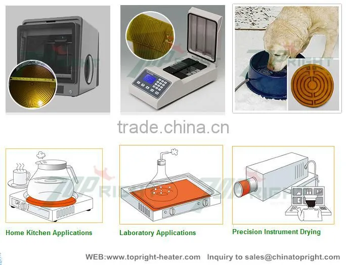 5V battery powered heating element,Customize 3.7v 5v 7.4v 9v 12v 24v 36v 48v 60v polyimide film heater
