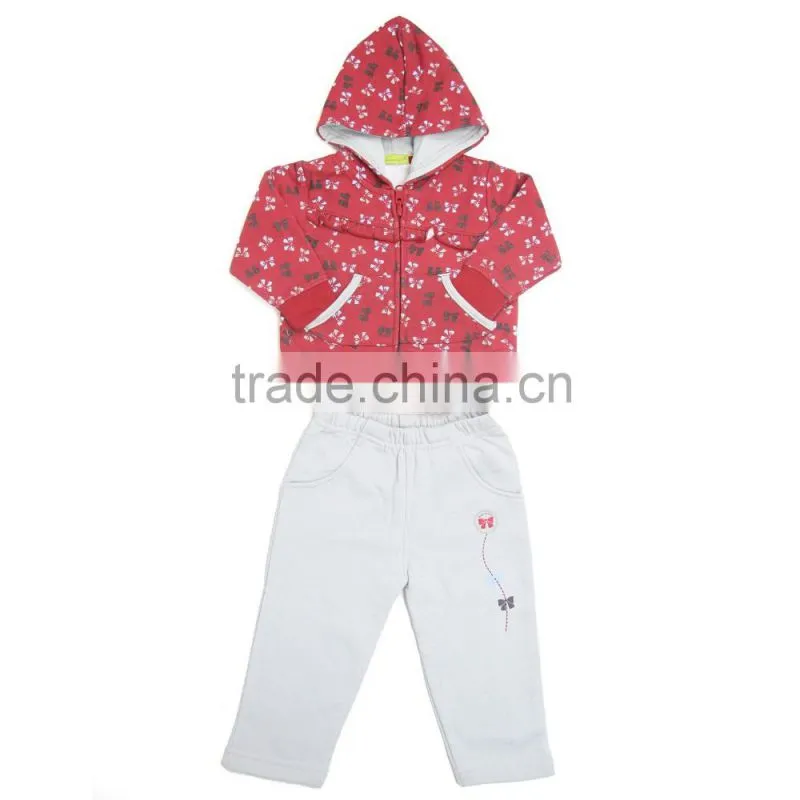 Kevince girls jogging set CVC french terry OEM factory directly