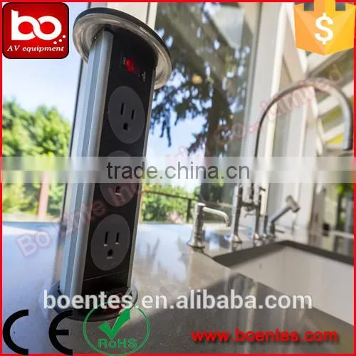Kitchen Pull Up Power EU Outlets/Pop Up Socket with Customized Design for VGA/HDMI/USB Charger
