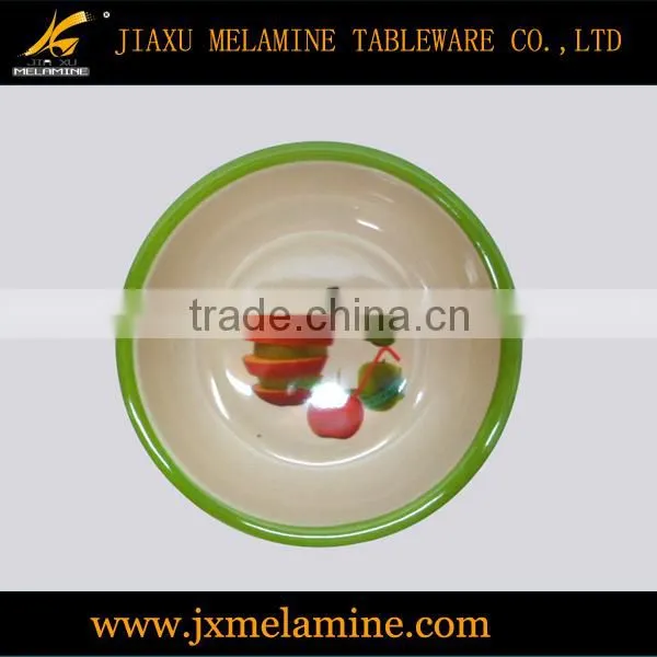 9"Tea color melamine soup plate with rim