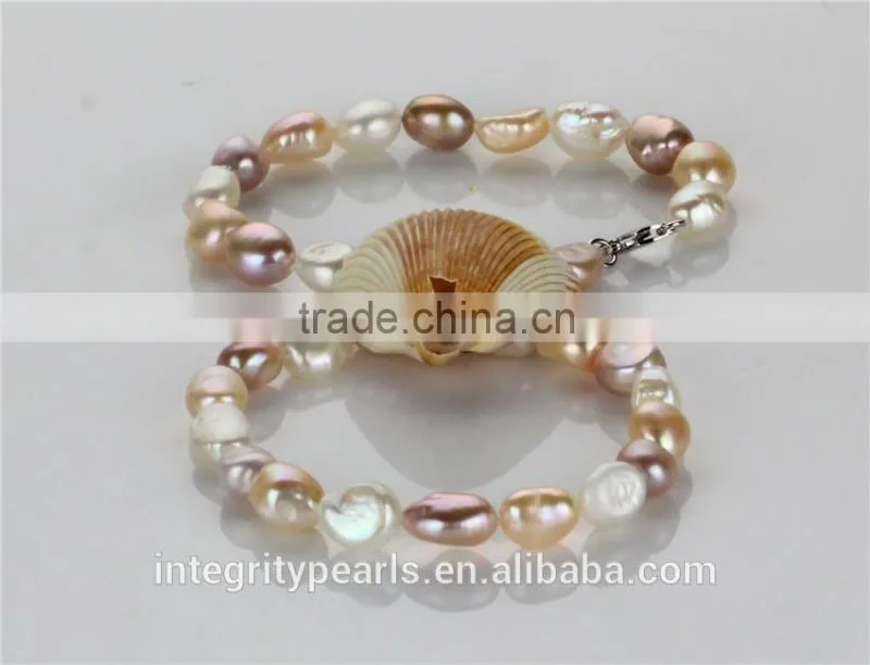 AAA 10mm mixed color freshwater big baroque pearl set