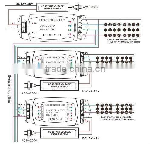 BC-990-700 3 channels constant current 700ma led power repeater dc12v-48v