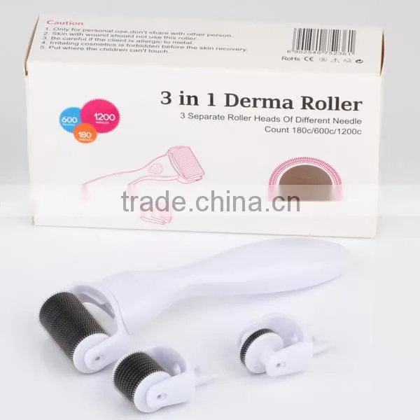 0.5mm eyes roller 1.0mm face roller 1.5mm body roller dermaroller 3 in 1
